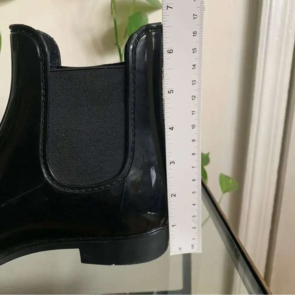 Marc Fisher Women's Black Rainy2 Chelsea Rain Boots Size 8 Minimal Classic